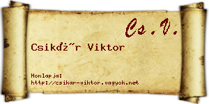 Csikár Viktor névjegykártya